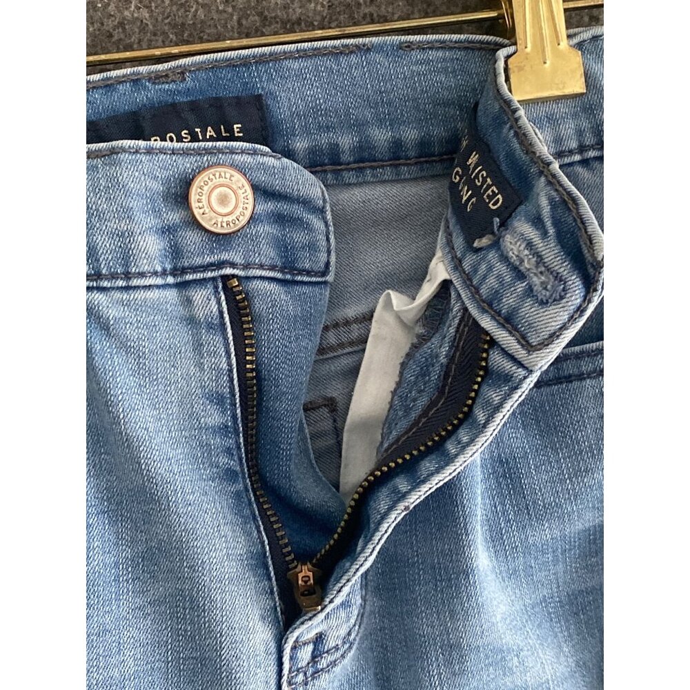 Aeropostale Blue Denim Jeans High Waisted Jegging 5 Pocket Women 00 Regular - Picture 12 of 16